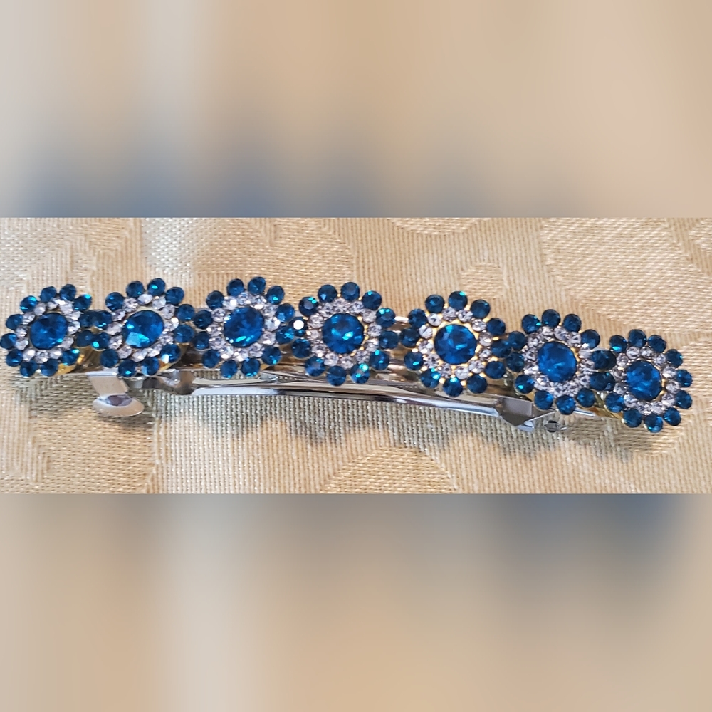 Blue Rhinestone Barrett